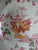 Antique Aesthetic Movement Transferware Red Polychrome Asian Oriental Motif Candy Dish Bowl Flowers Pagoda