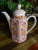 Red English Ironstone Transferware Canterbury Coffee Pot Coffeepot Handpainted Flowers