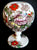 Rare Unusual Chinoiserie Vintage English Transferware Globe / Ball Vase Flowers Pheasants
