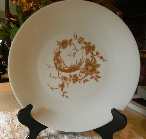 Gilded French Limoges Plate Chinoiserie Decor Plate Peacock & Asian Flowers