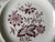 Vintage Purple Aubergine TRANSFERWARE PLATE Seed Pods Dahlias and Flowers