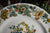 Green Polychrome Vintage English Transferware Plate Basket of Flowers Goldenrod, Teal, Aubergine & Sienna