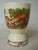 Brown Poly Transferware English Egg Cup Rural Scenes Farm Cows Pigs