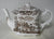 Brown Transferware Ironstone Teapot Tea Pot Wood and Sons Seaforth Sea Port  Seaside Village