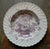 Lavender Purple Transferware Victorian Bowl / Deep Plate Basket of Roses Charlotte