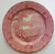 Large Pink Red Transferware Charger Cookie Tray Platter / Chop Plate - Mountains Castle