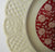 Coalport Red English Transferware Floral Chintz Dahlia or Chrysanthemum Embossed Border Creamware Plate England Vintage Coalport