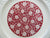 Coalport Red English Transferware Floral Chintz Dahlia or Chrysanthemum Embossed Border Creamware Plate England Vintage Coalport