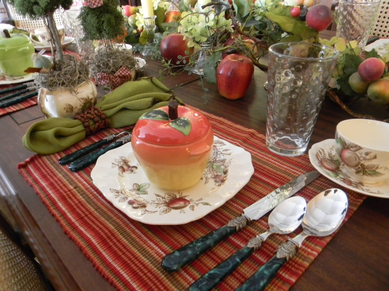 Brown English Transferware Fruit and Vine Plate Green and Burgundy Grapes Nancy's Daily Dish
