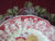 Vintage Red Transferware Polychrome Plate Royal Doulton Pomeroy Urn with Flowers