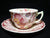 Vintage Red Transferware Polychrome Tea Cup & Saucer Royal Doulton Pomeroy Urn w/ Flowers