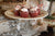 Brown Transferware English Plate Cake Stand Pink and Yellow Flowers  Dessert Pedestal Cupcake Stand Wedding Decor