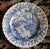 Royal Staffordshire Peaceful Summer Waterfall Mountains Blue Toile Transferware  Scrolls and Roses 10" Plate