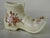 English Staffordshire Brown Polychrome Transferware  Flower Pot Boot Shaped Planter Roses