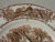 Brown Transfer Ware Salad Bowl / Deep Plate Rooster Duck Horse Farm Vintage English Rural Scenes Brown Transferware