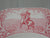 Red / Pink Transferware Plate The First Thanksgiving Colonial Times American History / Historical Staffordshire