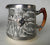 Circa 1934 Faux Bois Black English Transferware Creamer Pitcher Silver Shield Wood Grain Antler Shaped Details STUNNING