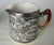 Circa 1934 Faux Bois Black English Transferware Creamer Pitcher Silver Shield Wood Grain Antler Shaped Details STUNNING