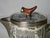 Circa 1934 Faux Bois Black English Transferware Coffee Hot Water Pot Silver Shield Wood Grain Antler Shaped Details