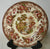 Vintage Brown Polychrome Transferware Toile 8" Salad Plate Tonquin Cottage Swans and Roses