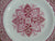 Vintage Spode Copeland Pink Red Transferware Dinner Plate Snowflake Plate Kaleidoscope Lace Rose Christmas Dish