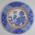 Rare 2 Color Transfer Ware Chinoiserie Plate Blue & Brown Geometric Border Blue Willow Manchu Meakin