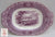 17" Tab Handled Purple Transferware Underplate Platter Jenny Lind Mountain Scenes