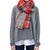 Red Tartan Plaid Houndstooth Reversible Oversized Blanket Scarf / Shawl or Table Runner - Extra Long Thick & Wide