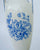 Antique English Transferware Blue & White Lamp Royal Doulton Roses Floral Bouquet
