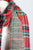 Red Tartan Plaid Houndstooth Reversible Oversized Blanket Scarf / Shawl or Table Runner - Extra Long Thick & Wide