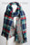 Red Tartan Plaid Houndstooth Reversible Oversized Blanket Scarf / Shawl or Table Runner - Extra Long Thick & Wide