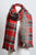 Red Tartan Plaid Houndstooth Reversible Oversized Blanket Scarf / Shawl or Table Runner - Extra Long Thick & Wide
