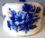 Antique Gold Luster Flow Blue Flowers English Transferware Staffordshire Covered Cheese Plate