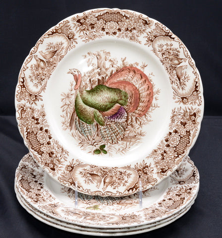 Johnson Brothers Brown Transferware Turkey Plate  Windsor Ware - Beautiful Thanksgiving Fall / Autumn Dinnerware