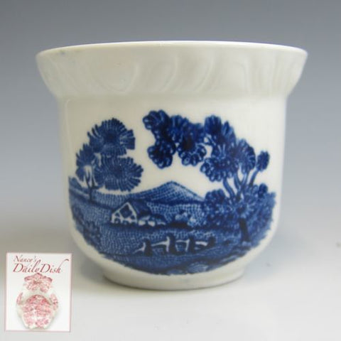Blue Transferware Adams English Scenic Egg Cup Mini Vase