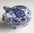 Vintage Figural Blue Transferware Floral Chintz Pig Piggy Bank James Kent Hard to Find