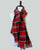 Red Tartan Plaid Houndstooth Reversible Oversized Blanket Scarf / Shawl or Table Runner - Extra Long Thick & Wide
