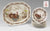 Antique Johnson Brothers Brown Transferware Barnyard King Tom Turkey Plate Thanksgiving Dishes