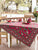 New April Cornell Tablecloth Christmas / Winter Chickadee Bird Pinecone 60" x 104" Red